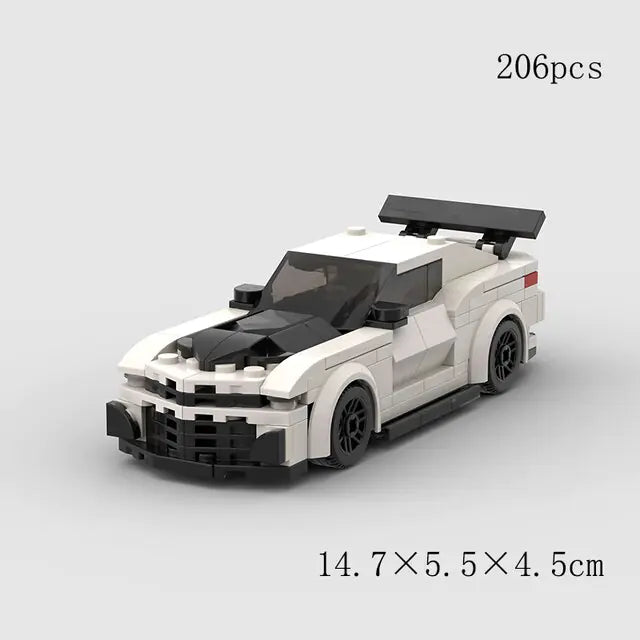 White Chevrolet Camaro ZL1 206 piece building block toy car 