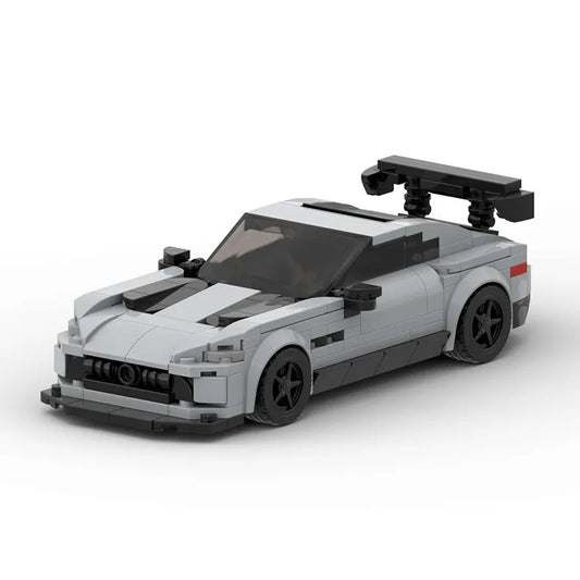 Grey Mercedes-Benz AMG GT building block lego toy car with pdf instructions