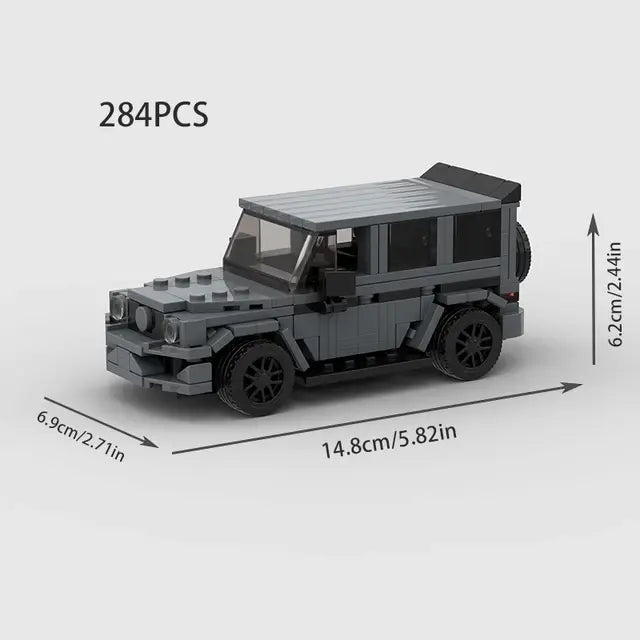 Mercedes G63 Brabus 284 piece building block lego toy car with measurements