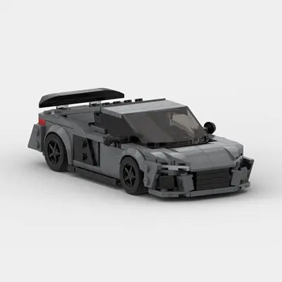 Grey Audi R8 building block toy car