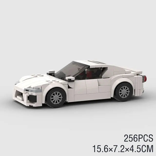 White Toyota GT-86 Roadster 256 piece building block lego toy car