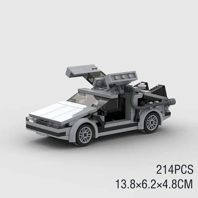 Back to the Future DeLorean DM-12 building block 214 piece lego toy car with measurements