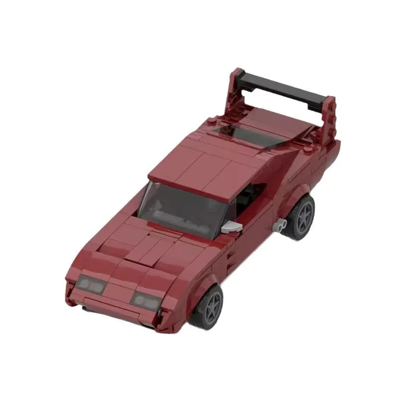 Red Dodge Charger Daytona building block lego toy car with pdf instructions