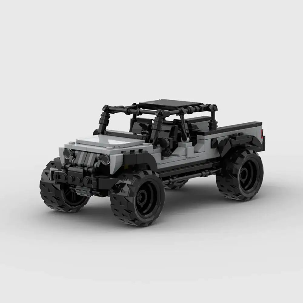 Grey Jeep Gladiator building block lego toy car with pdf instructions