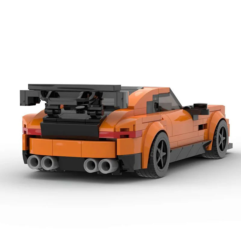 Orange Mercedes-Benz AMG GT building block lego toy car with pdf instructions