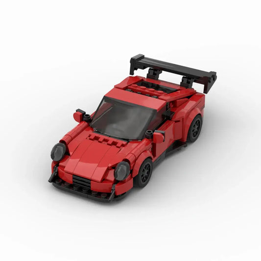 Red Porsche 911 GT3-RS building block lego toy car with pdf instructions