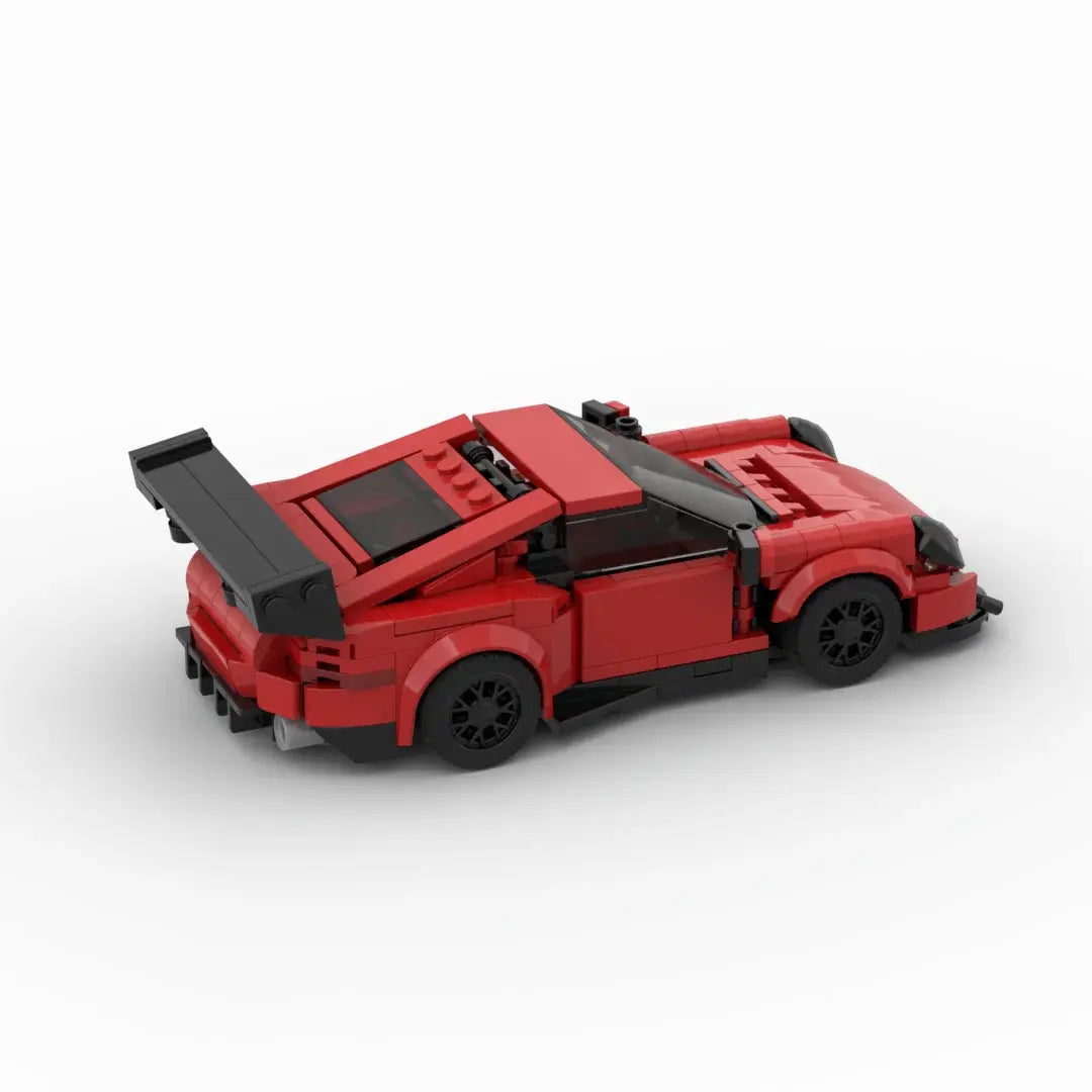 Red Porsche 911 GT3-RS building block lego toy car with pdf instructions