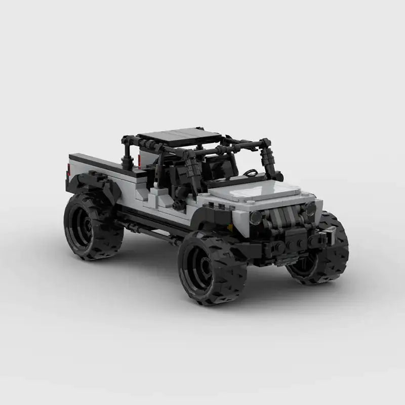 Grey Jeep Gladiator building block lego toy car with pdf instructions