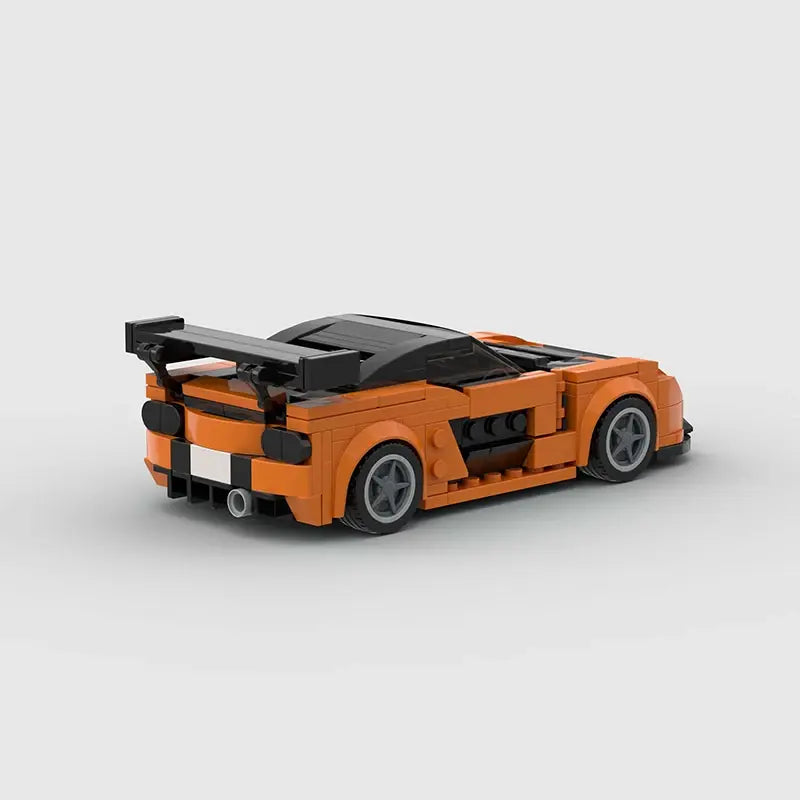 Orange Mazda Veilside RX7 building block lego toy car with pdf instructions