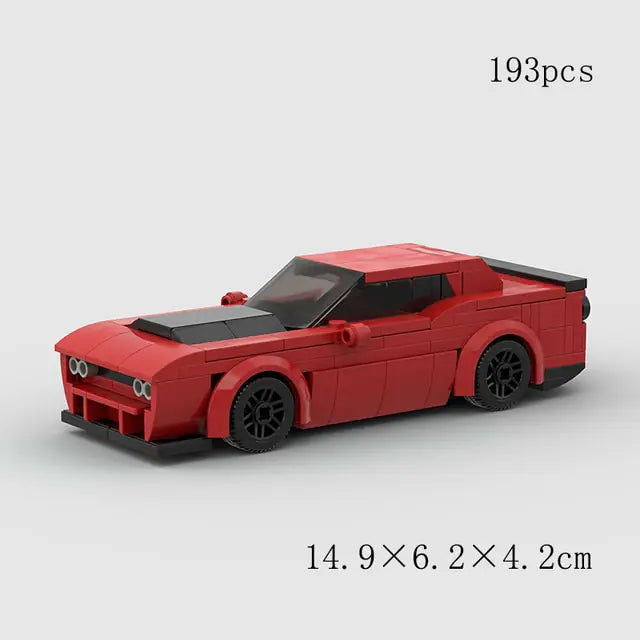 Red Dodge Challenger SRT Hellcat 193 piece building block lego toy car