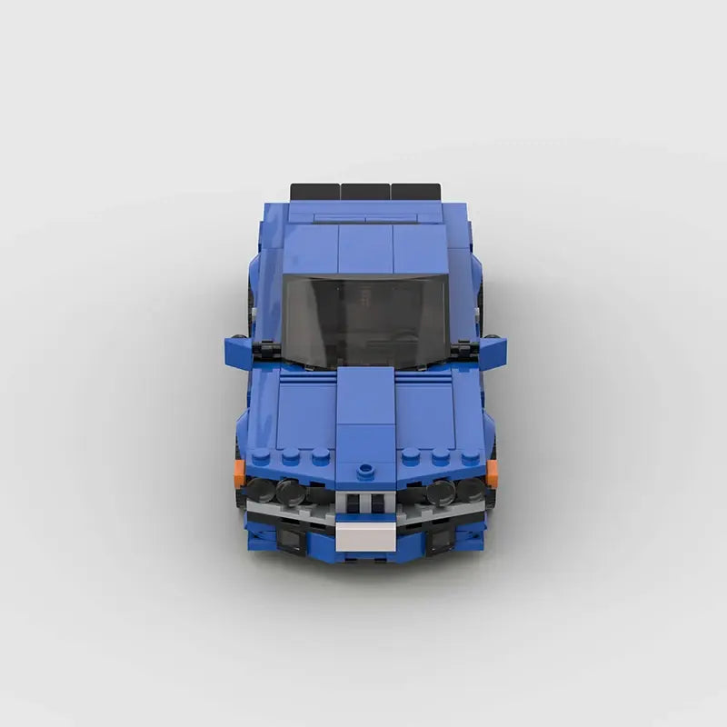 Blue BMW 635CSi building block lego toy car with pdf instructions