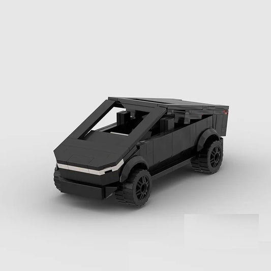 Black Tesla Cyber Truck building block lego toy car with pdf instructions