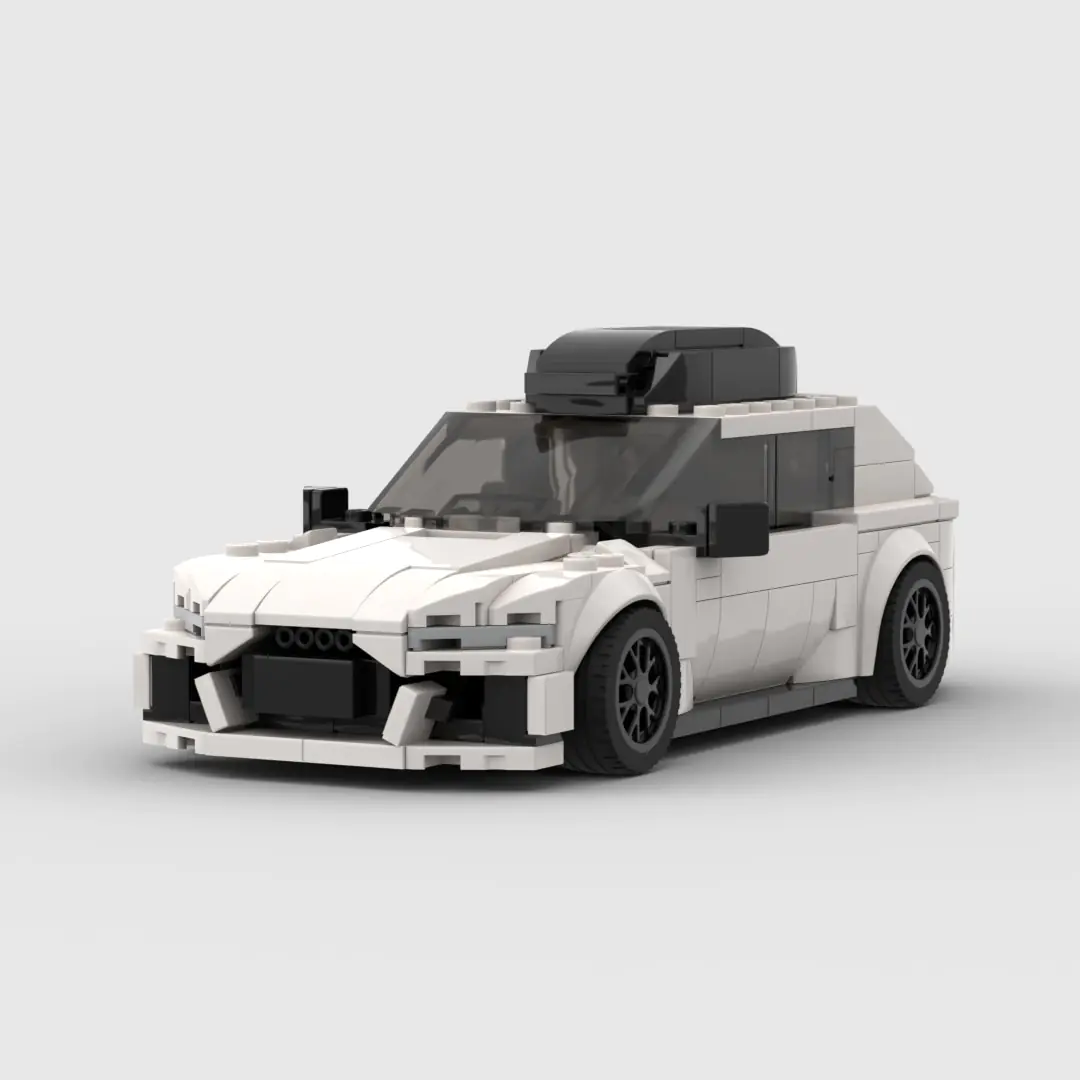 White Audi RS6 Avant building block toy car