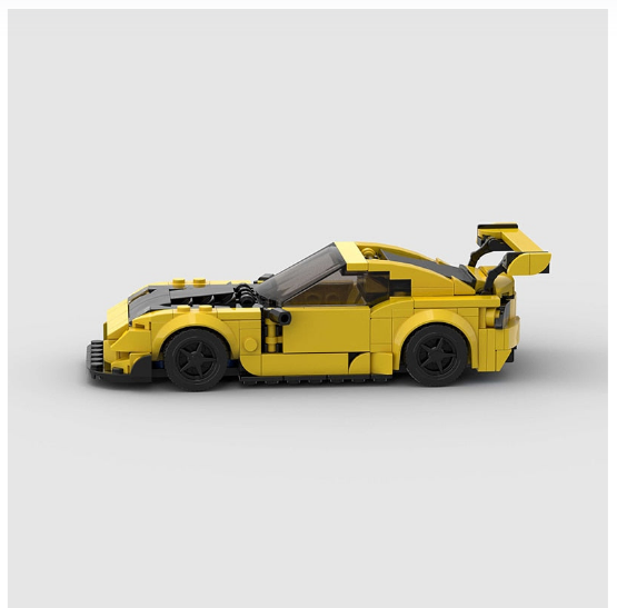 Yellow Mazda RX7 building block lego toy car