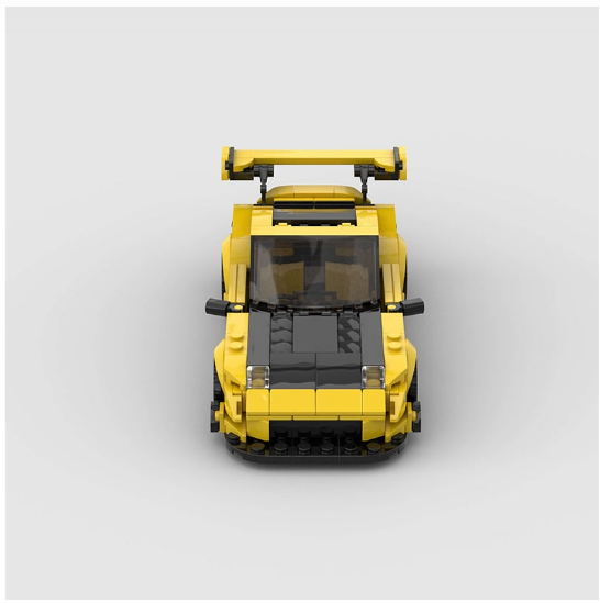 Yellow Mazda RX7 building block lego toy car