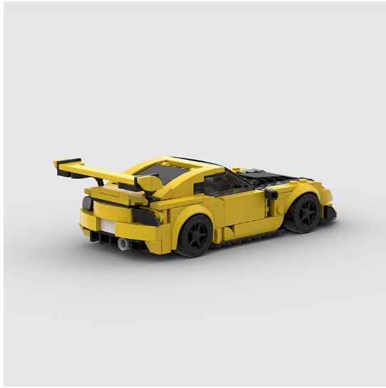 Yellow Mazda RX7 building block lego toy car