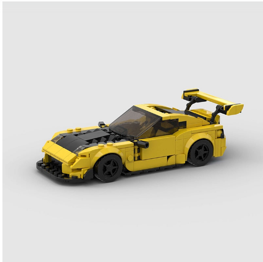 Yellow Mazda RX7 building block lego toy car