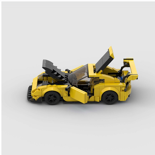 Yellow Mazda RX7 building block lego toy car