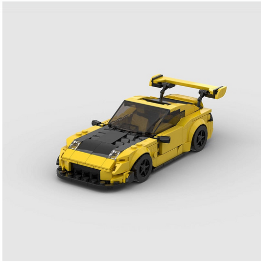 Yellow Mazda RX7 building block lego toy car