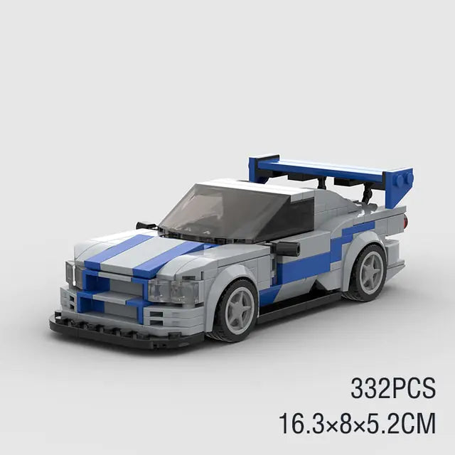 Fast & Furious Nissan Skyline GTR R34 332 piece building block lego toy car