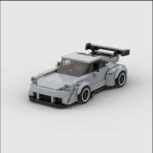 Grey Porsche 911 building block lego toy car