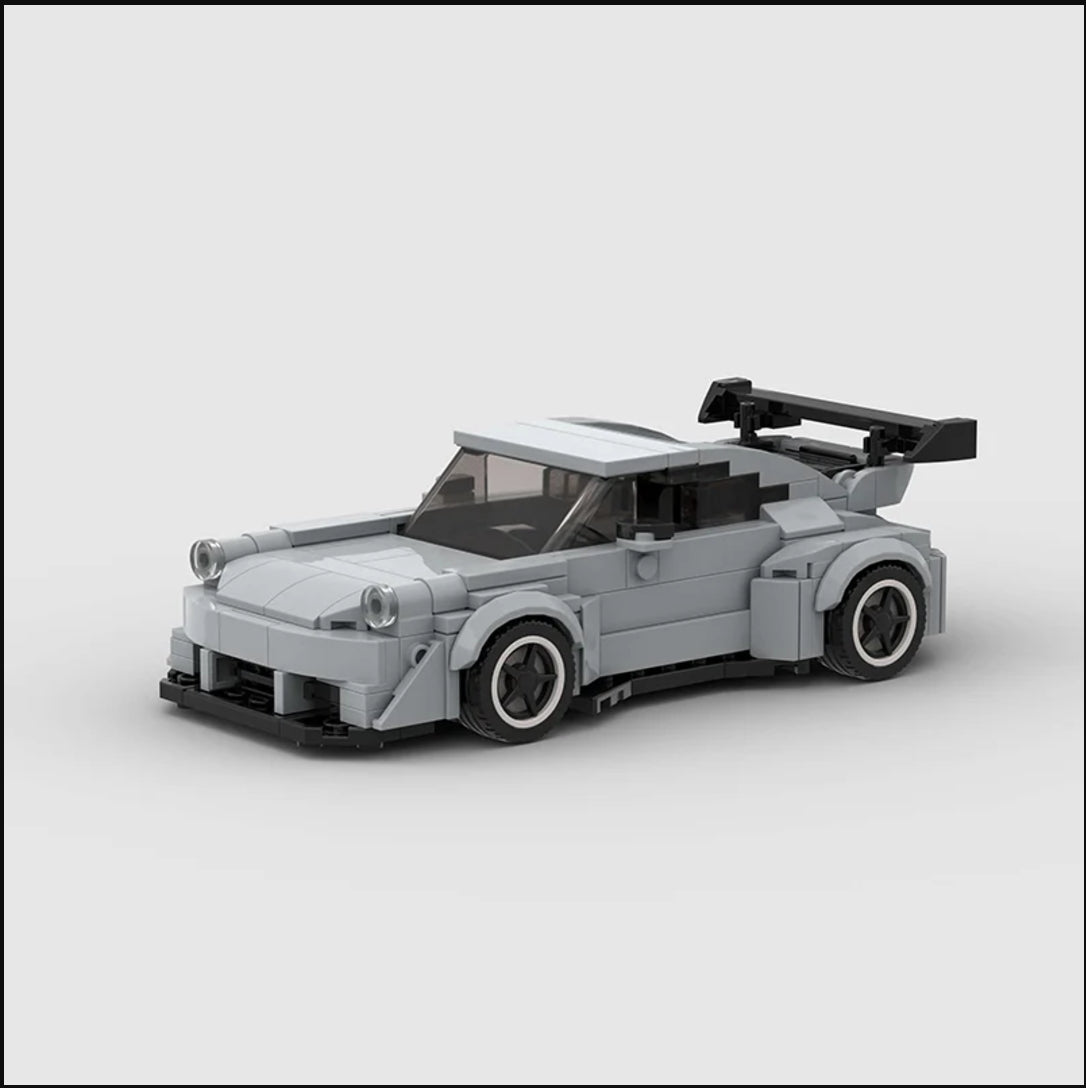 Grey Porsche 911 building block lego toy car