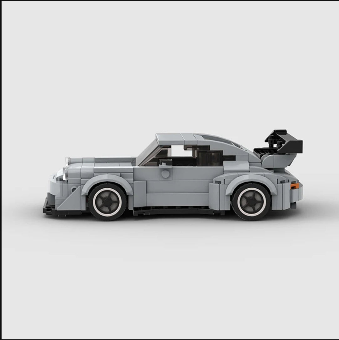 Grey Porsche 911 building block lego toy car