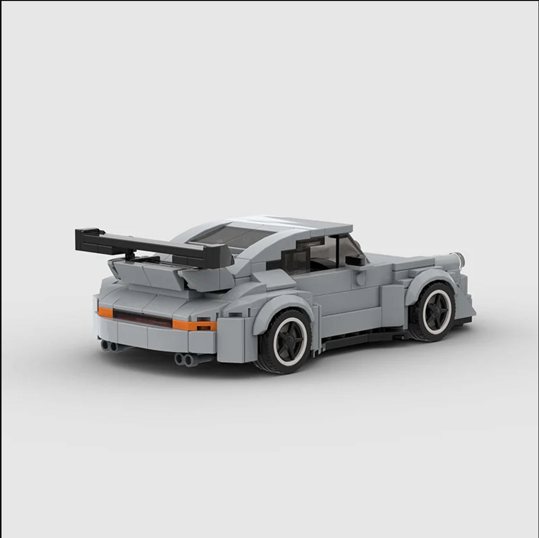 Grey Porsche 911 building block lego toy car