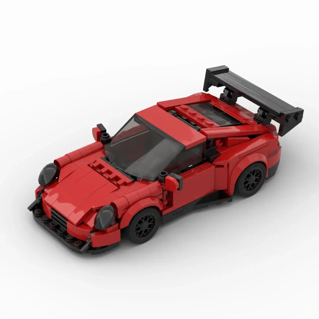 Red Porsche 911 GT3-RS building block lego toy car with pdf instructions