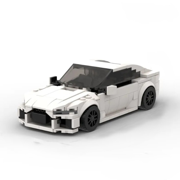 White Audi RS7 building block toy car with PDF instructions