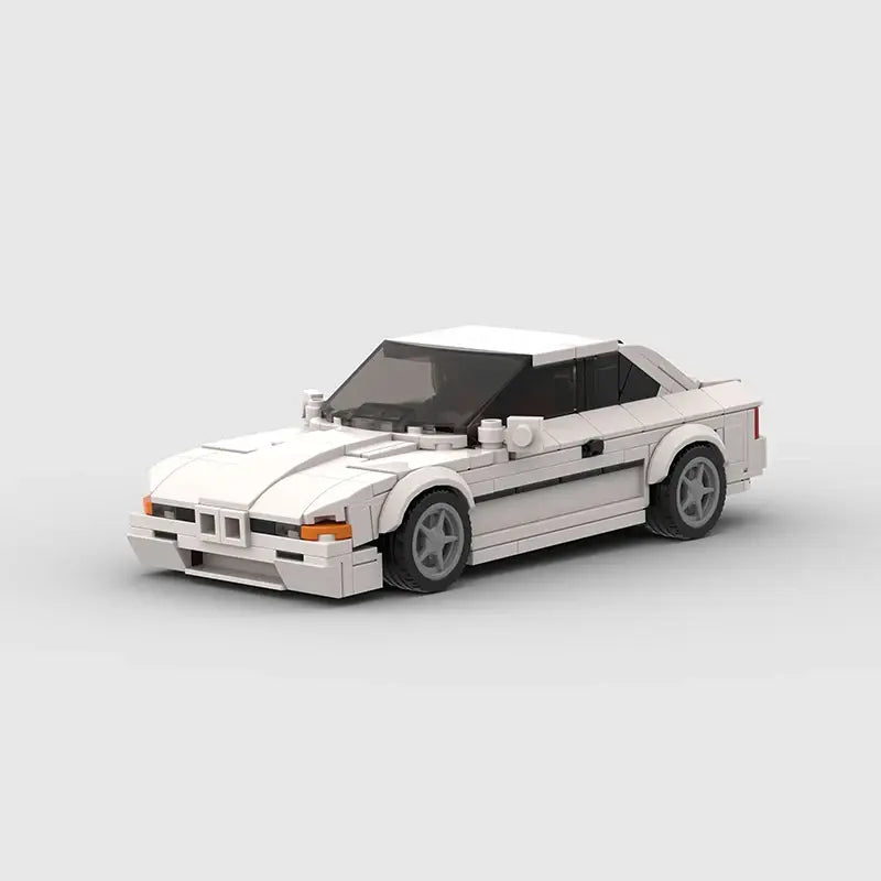 Blue BMW 850CSi E31 building block lego toy car with pdf instructions