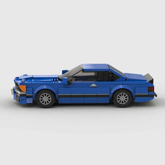 Blue BMW 635CSi building block lego toy car with pdf instructions