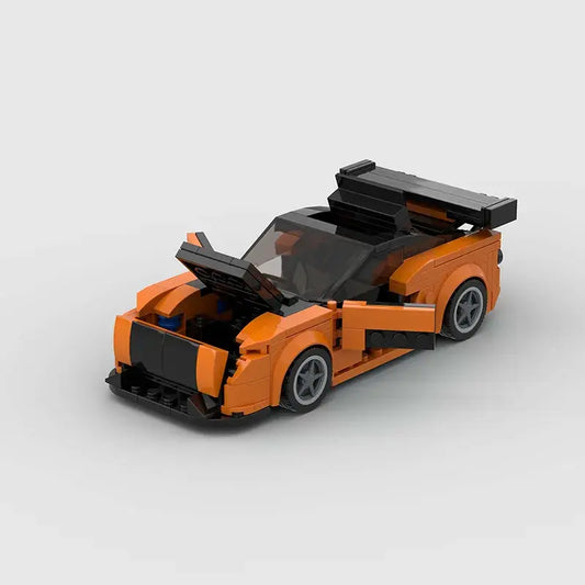 Orange Mazda Veilside RX7 building block lego toy car with pdf instructions