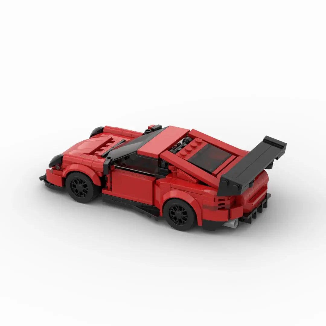 Red Porsche 911 GT3-RS building block lego toy car with pdf instructions