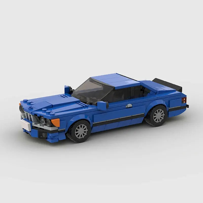 Blue BMW 635CSi building block lego toy car with pdf instructions