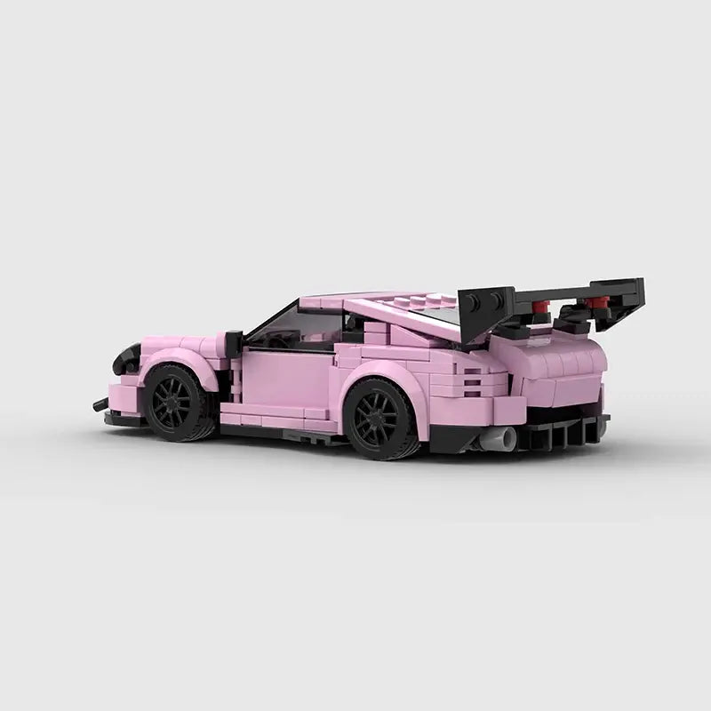 Pink Porsche 911 GT3-RS building block lego toy car with pdf instructions