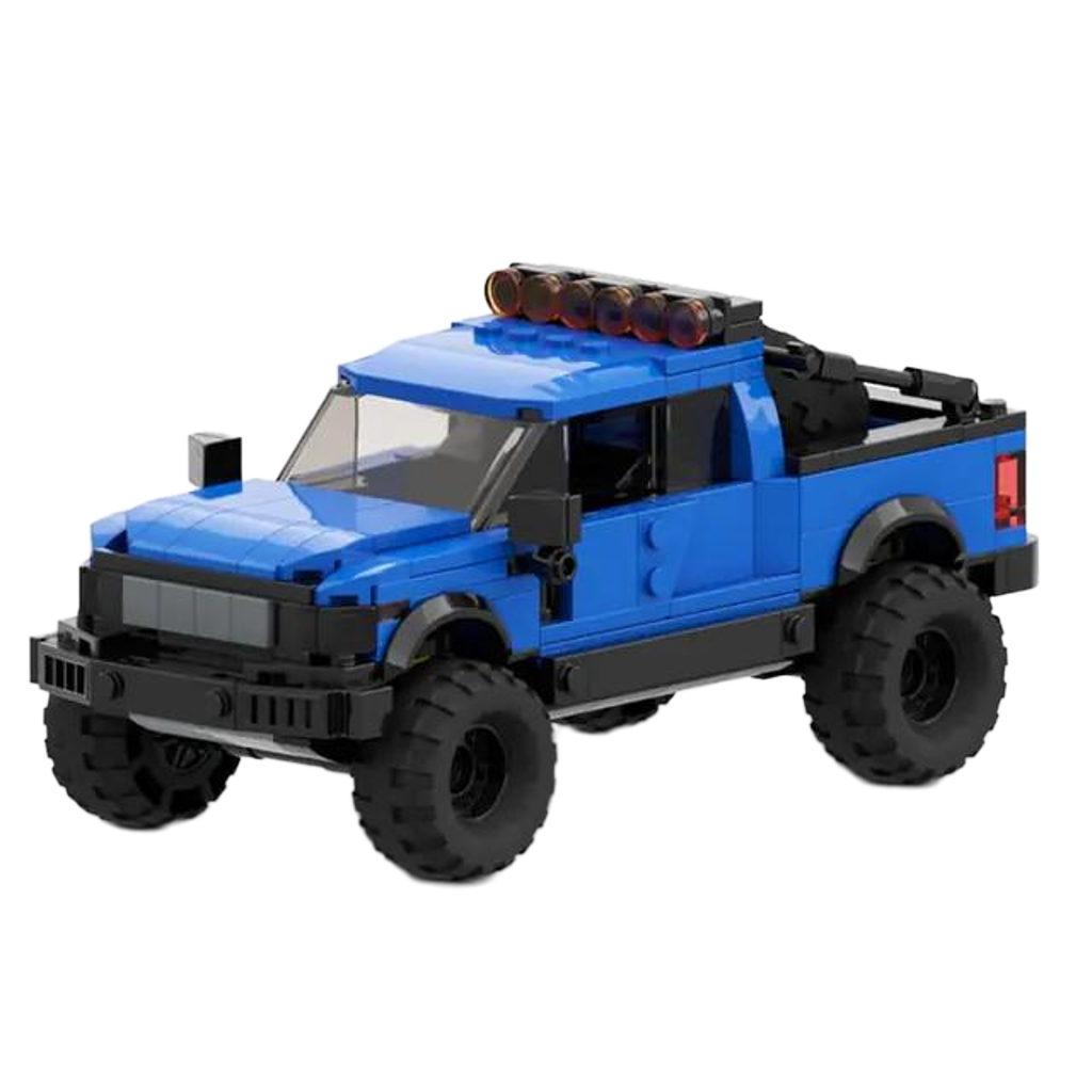 Blue Ford F150 building block lego toy truck