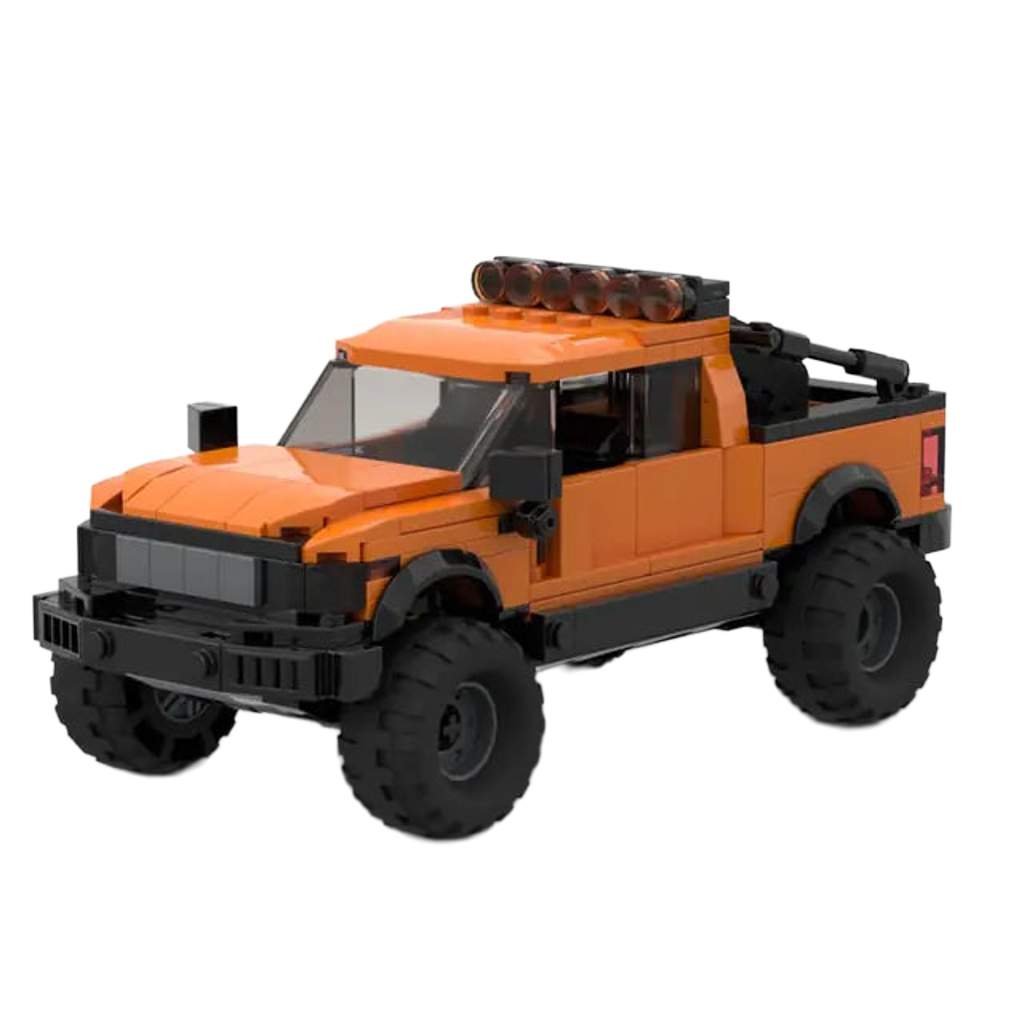 Orange Ford F150 building block lego toy truck