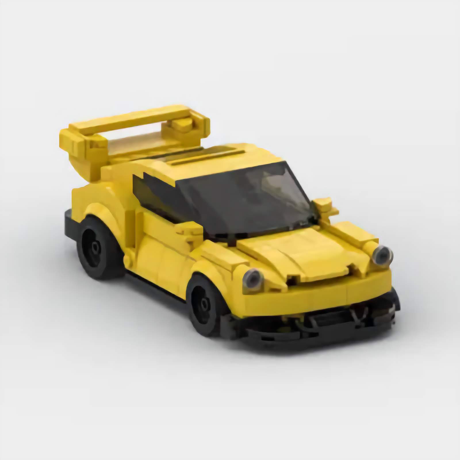 Yellow Porsche 911 RWB Wide Body building block lego toy car