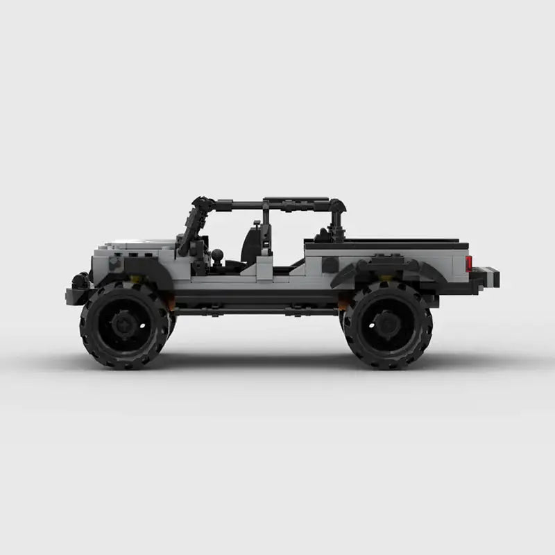 Grey Jeep Gladiator building block lego toy car with pdf instructions