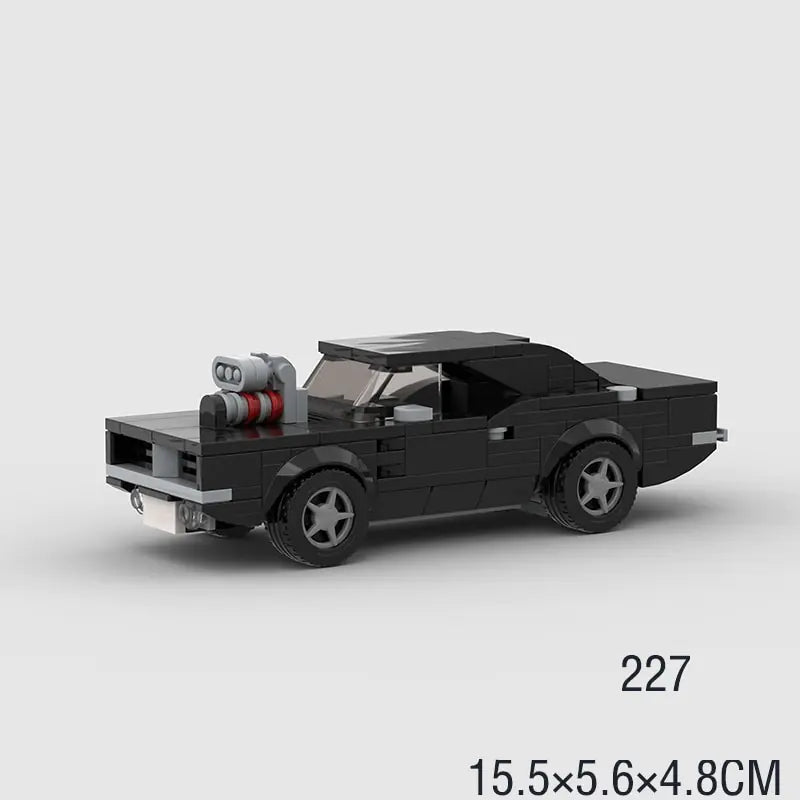 Fast & Furious 1969 Dodge Charger 227 piece building block lego toy car with measurements