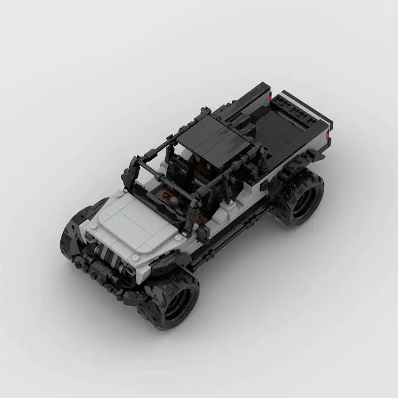 Grey Jeep Gladiator building block lego toy car with pdf instructions