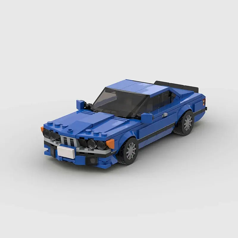 Blue BMW 635CSi building block lego toy car with pdf instructions