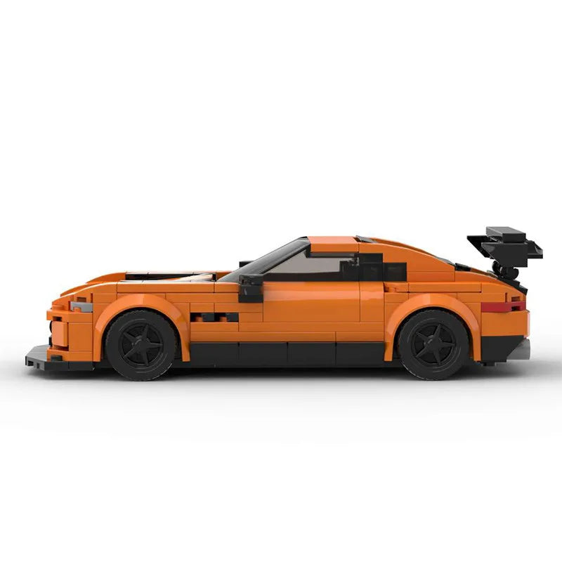 Orange Mercedes-Benz AMG GT building block lego toy car with pdf instructions