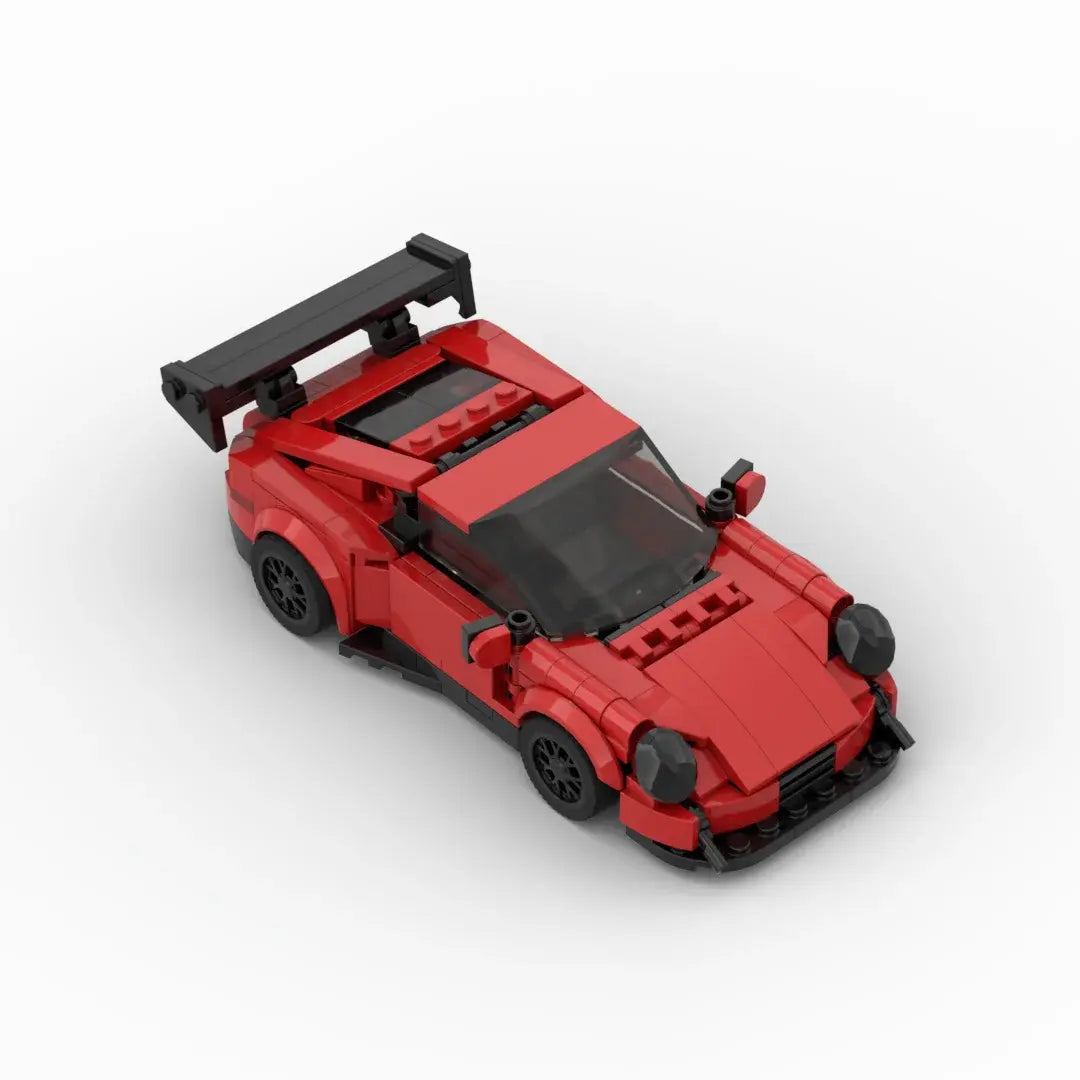 Red Porsche 911 GT3-RS building block lego toy car with pdf instructions