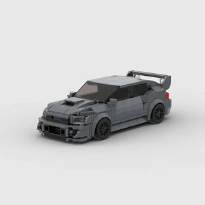 Grey Subaru WRX STI building block lego toy car with pdf instructions