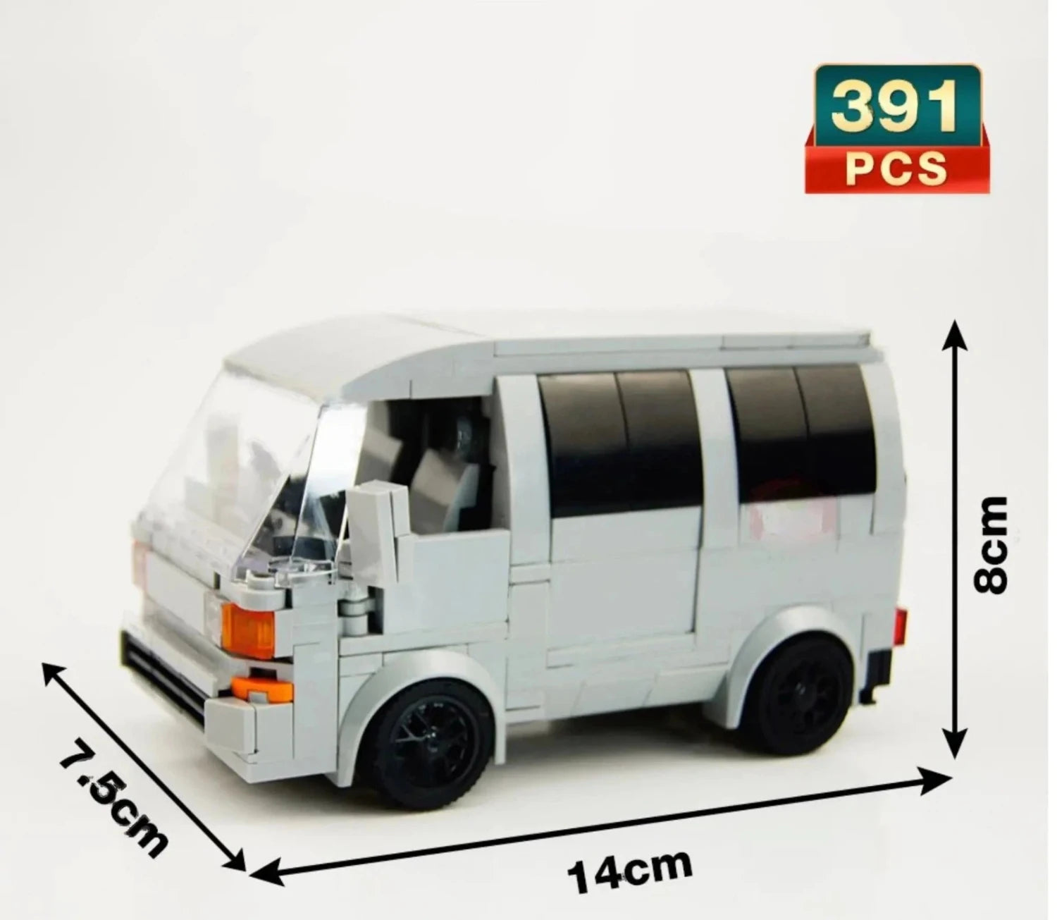 Grey Honda ACTY street van building block lego toy truck with measurements