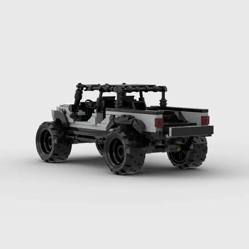 Grey Jeep Gladiator building block lego toy car with pdf instructions