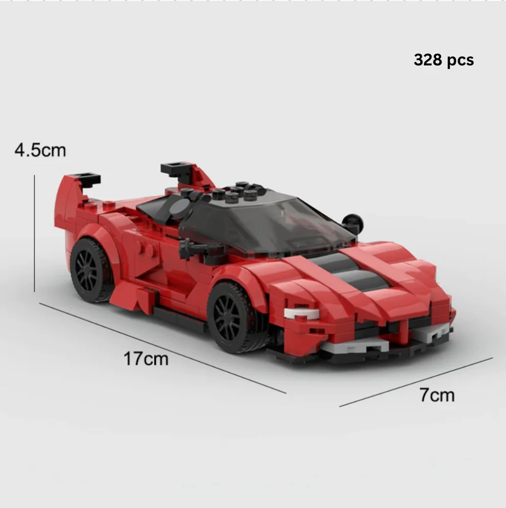 Ferrari FXX K building block lego toy car with dimensions