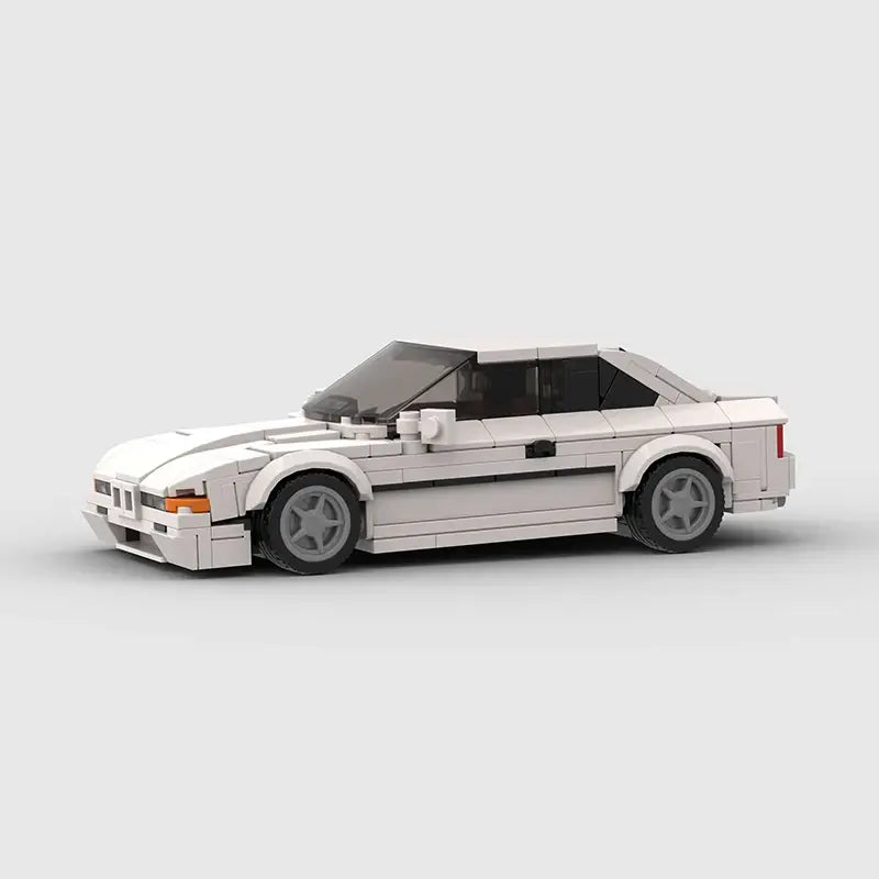 Blue BMW 850CSi E31 building block lego toy car with pdf instructions